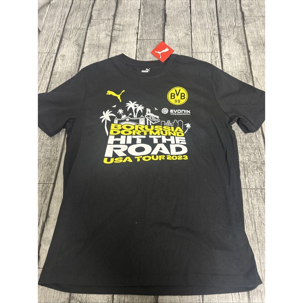 NWT Men’s Puma BVB Borusse Borussia Dortmund Tshirt Black Large Football Soccer